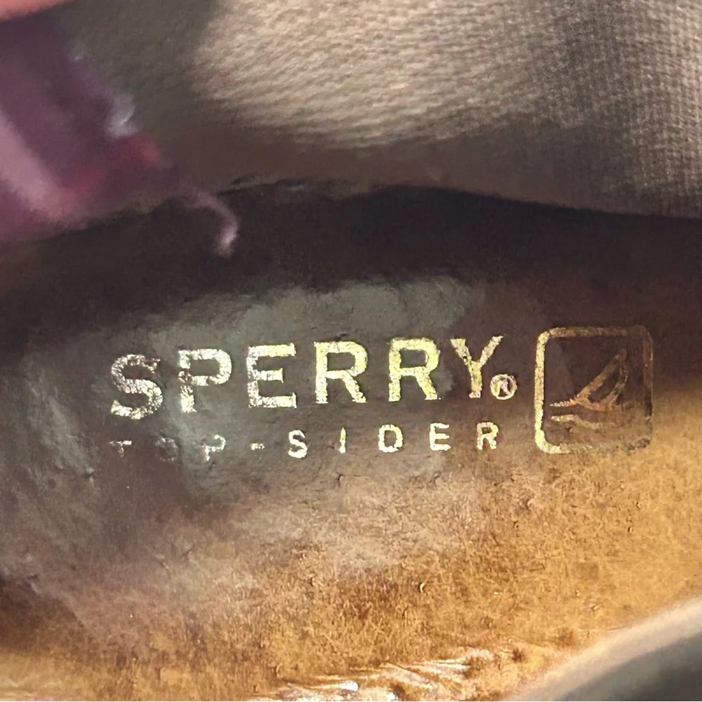 Sperry Top-Sider Liberty Brown Leather Ankle Boots Braided Buckle Detail Sz 7